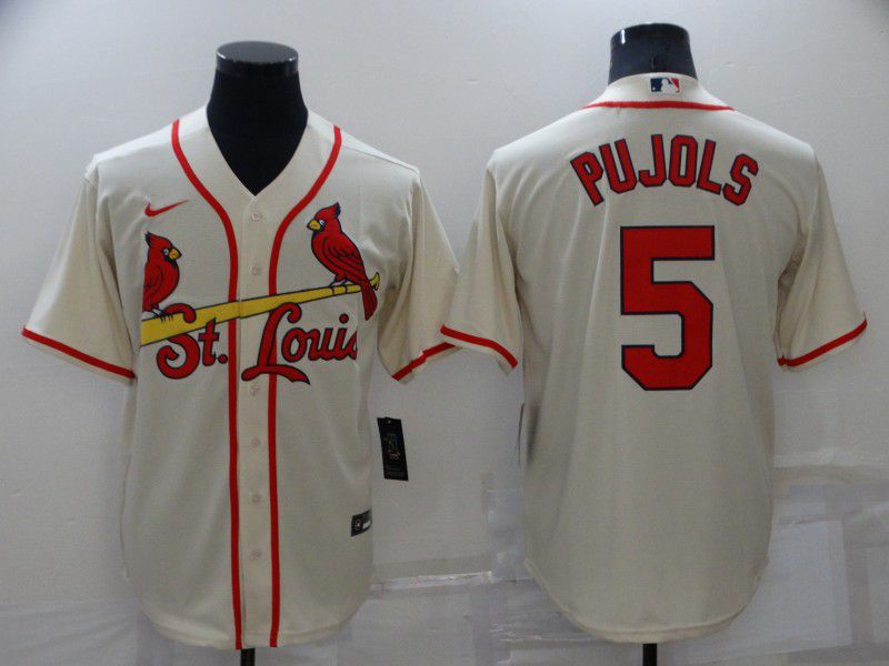 Men St.Louis Cardinals #5 Pujols Cream Game Nike 2022 MLB Jersey